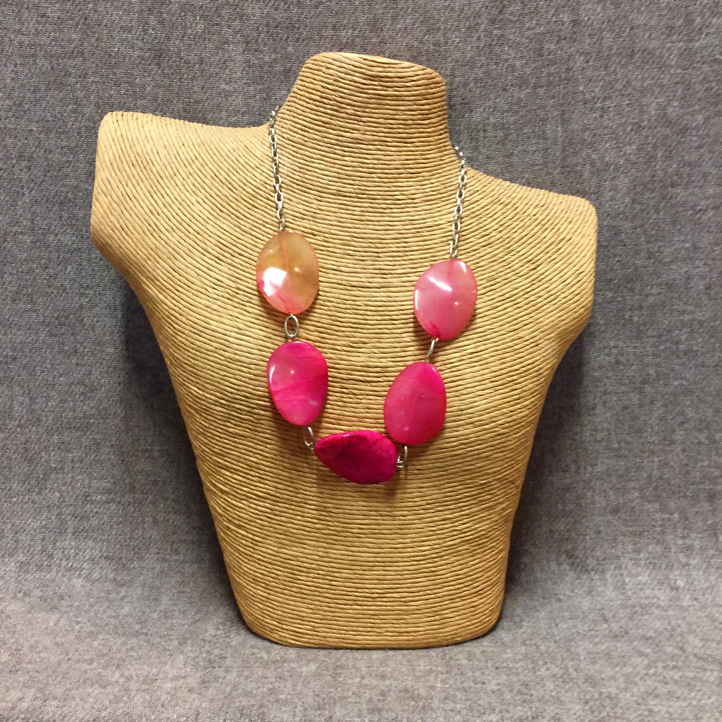 Pink Colored Stone Necklace