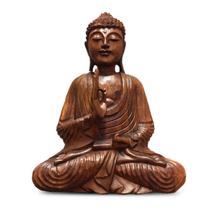 Meditating Wooden Buddha Statue