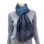 Load image into Gallery viewer, Silk Scarf with stripe pattern
