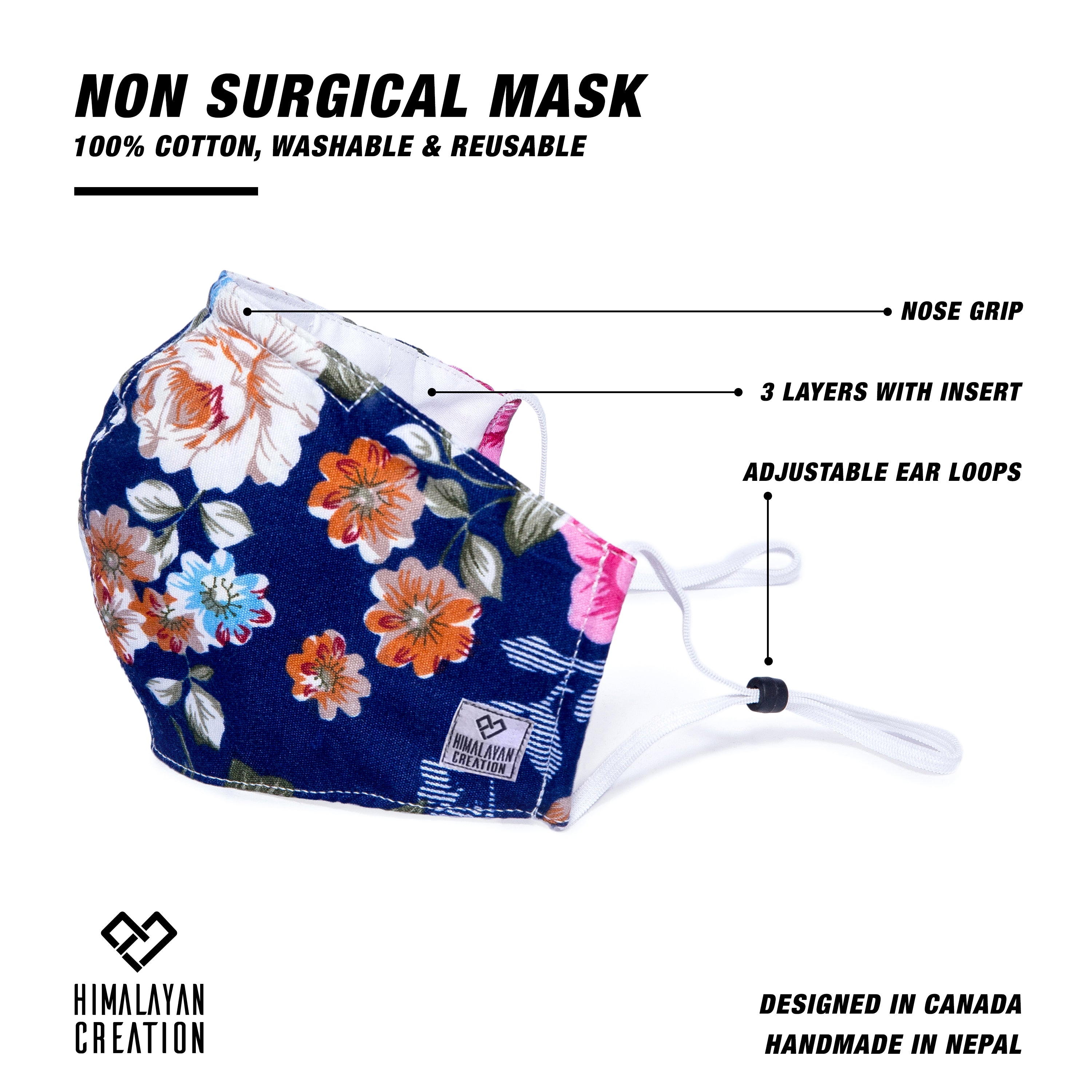 Floral Pattern Cotton Mask